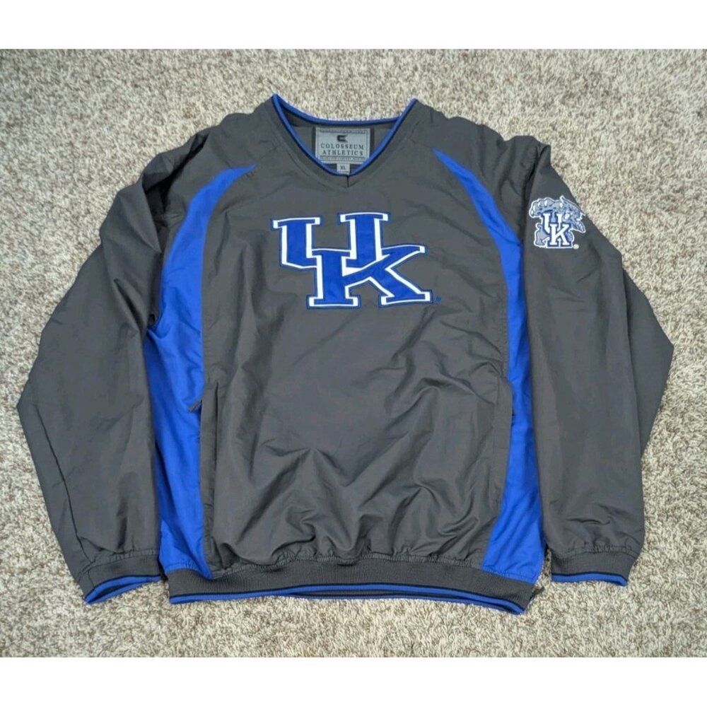 Vintage Colosseum Athletics Kentucky Wildcats Pullover Windbreaker Mens XL Grey